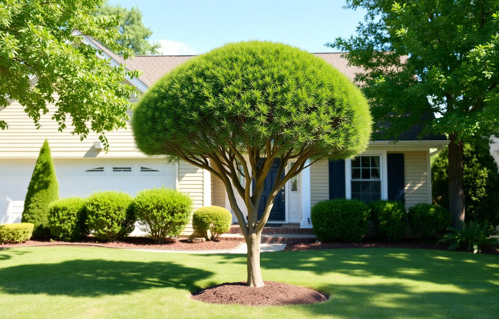Shaped, healthy front-yard tree after Ontario Tree Removal professional pruning